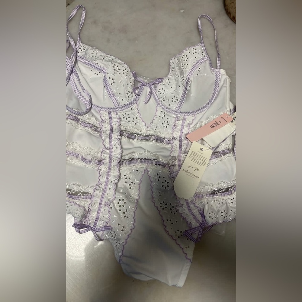 For Love And Lemons White Lace Bodysuit - Picture 5 of 8